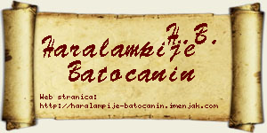 Haralampije Batoćanin vizit kartica